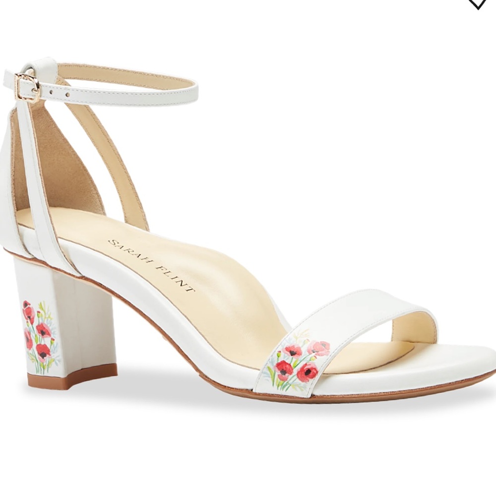 SARAH FLINT perfect block sandal limited edition painted poppy -6.5-NIB!